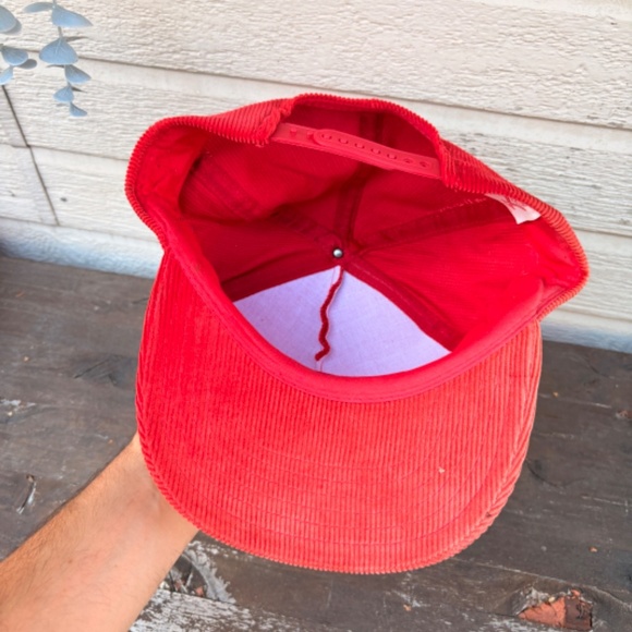 Vintage MASSEY FERGUSSON trucker hat corduroy red PATCH snapback - Picture 4 of 5